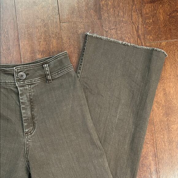 Miou Muse Straight Wide Leg Denim Pants in Mushroom, Size Small (XS Waist) - Picture 8 of 15